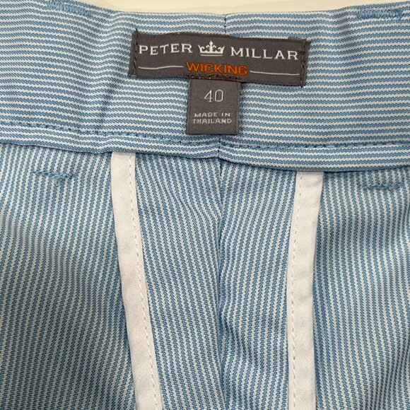 Peter Millar Men's Striped Golf Shorts, Wicking, Blue, 40 - Picture 3 of 9